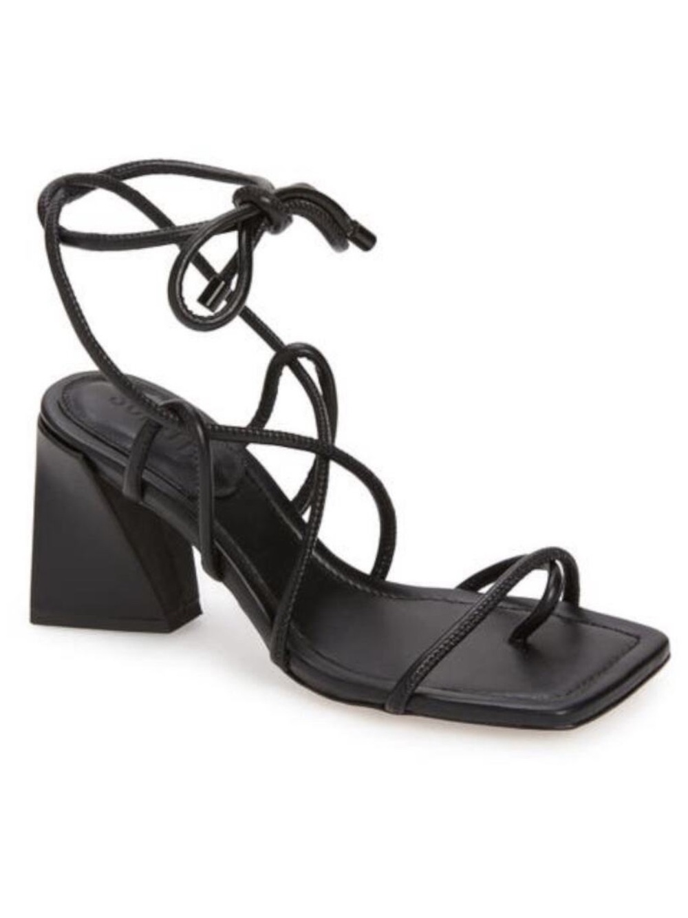 Schutz Fernanda Black Strappy Ankle Wrap Sandal, NEW, Size 6.5, MSRP $168